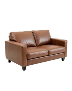 Delonge 64 '' Genuine Leather Recessed Arm Loveseat (synthetic illustration; no displayed measurements)