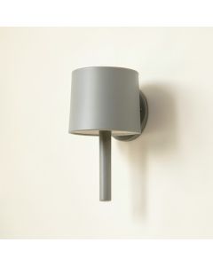 Reed Crest Wall Sconce Mounted On A Plain Wall - Gray (synthetic illustration; no displayed measurements)