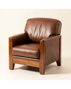 Vankirk 22 '' Wide Genuine Leather Lounge Chair (synthetic illustration; no displayed measurements)