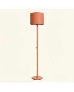 Pine Crest Floor Lamp With A Plain Fabric Shade - Terracotta (synthetic illustration; no displayed measurements)