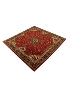 Contemporary Machine Made Power Loom Wool And Polyester Red/Brown Area Rug