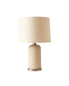 Hill Bend Table Lamp With A Plain Fabric Shade - Beige (synthetic illustration; no displayed measurements)