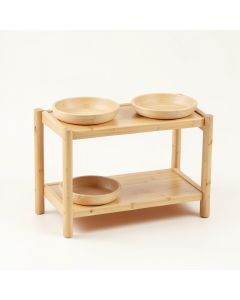 Glen Edge Pet Feeding Stand With Two Plain Empty Bowls - Beige (synthetic illustration; no displayed measurements)