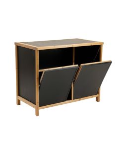 Spruce Arc Freestanding Pull-Out Hamper Cabinet - Black (synthetic illustration; no displayed measurements)