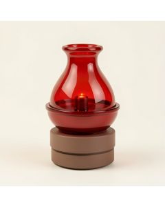 Peaktop - 32 '' Glazed Vase Floor Fountain With Led Light - Red (synthetic illustration; no displayed measurements)