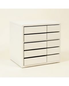 Spruce Crossing Small-Parts Storage Drawer Cabinet - White (synthetic illustration; no displayed measurements)
