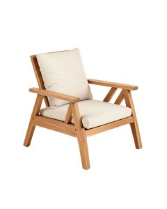 Jettie Modern Outdoor Wood Patio Chair With Cushions (synthetic illustration; no displayed measurements)