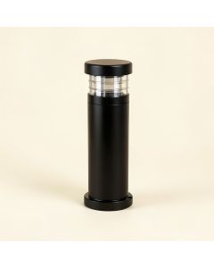 Black Solar Powered Integrated Led Bollard Light (synthetic illustration; no displayed measurements)