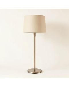 Birch Crossing Floor Lamp With A Plain Fabric Shade - Beige (synthetic illustration; no displayed measurements)