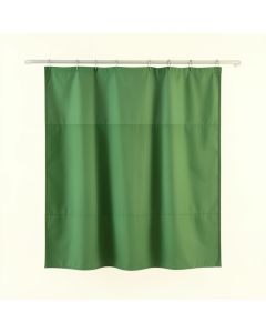 Heath Bend Shower Curtain Hanging Flat From A Plain Rod - Green (synthetic illustration; no displayed measurements)