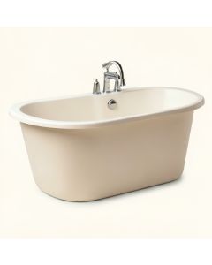 67 '' X 32 '' Freestanding Soaking Fiberglass Bathtub With Faucet (synthetic illustration; no displayed measurements)
