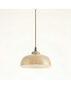 Ridge Arc Pendant Light Suspended From One Plain Cable - Beige (synthetic illustration; no displayed measurements)