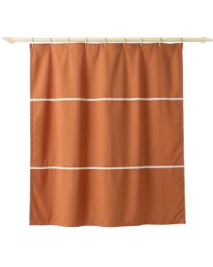 Lake Crest Shower Curtain Hanging Flat From A Plain Rod - Terracotta (synthetic illustration; no displayed measurements)