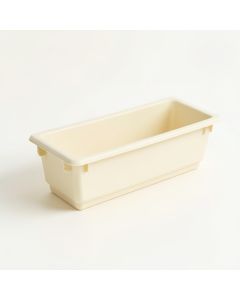 Slate Bend Empty Railing Planter With Integral Brackets - Ivory (synthetic illustration; no displayed measurements)