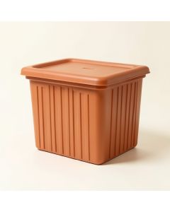 Laurel Crossing Closed Outdoor Storage Box - Terracotta (synthetic illustration; no displayed measurements)