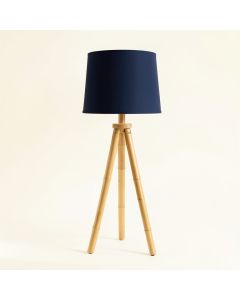 Vale Crest Floor Lamp With A Plain Fabric Shade - Navy (synthetic illustration; no displayed measurements)