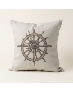 Laisha Ship Wheel Print Square Cotton Pillow Cover & Insert (synthetic illustration; no displayed measurements)