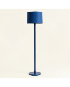 Hill Crest Floor Lamp With A Plain Fabric Shade - Blue (synthetic illustration; no displayed measurements)