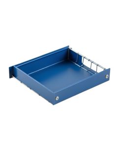 Flint Bridge Empty Under-Desk Cable Tray - Blue (synthetic illustration; no displayed measurements)