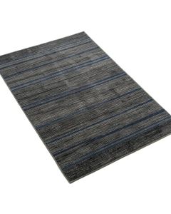 Modern Striped Handloomed Charcoal/Blue Area Rug