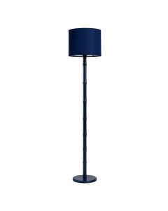 Heath Canyon Floor Lamp With A Plain Fabric Shade - Navy
