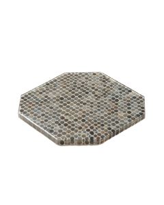 Mirage Lozenge 3 '' X 5 '' Glass Octagon And Dot Mosaic Tile