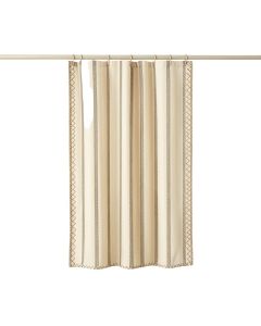 Flint Falls Shower Curtain Hanging Flat From A Plain Rod - Ivory