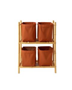 Olive Canyon Laundry Sorting Station With Plain Removable Bags - Terracotta