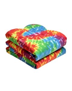 70S Party Peace And Love Groovy Sixties Tie Dye Effect Heart Shaped Duvet Cover Set (synthetic illustration; no displayed measurements)