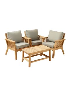 Camren 3 Piece Teak Seating Group With Cushions
