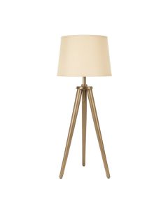 Vale Crossing Floor Lamp With A Plain Fabric Shade - Beige