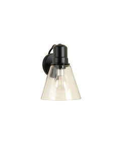 Flint Crest Wall Sconce Mounted On A Plain Wall - Black
