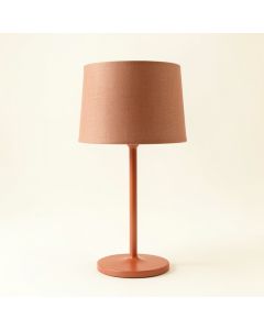 Brook Bridge Table Lamp With A Plain Fabric Shade - Terracotta (synthetic illustration; no displayed measurements)