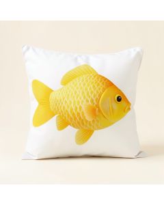 Bubbles The Gold Fish Throw Pillow (synthetic illustration; no displayed measurements)