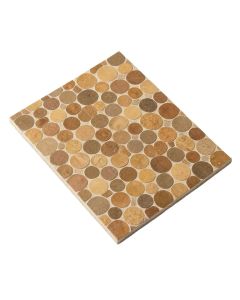 Lucente Circle Mosaic Tile In Ambrato