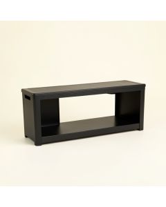 Meadow Bridge Narrow Outdoor Storage Bench - Black (synthetic illustration; no displayed measurements)