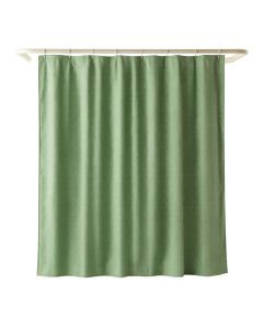 Wren Arc Shower Curtain Hanging Flat From A Plain Rod - Green (synthetic illustration; no displayed measurements)