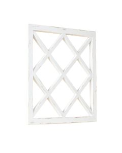 Distressed White Geometric Window Cutout Wall Décor