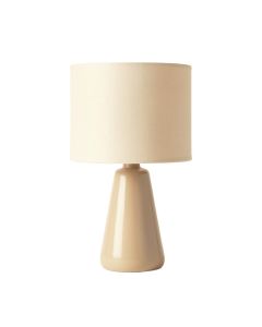 Fern Crest Table Lamp With A Plain Fabric Shade - Beige