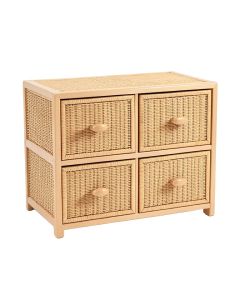 Resin Rattan 4 Drawer Storage Chest