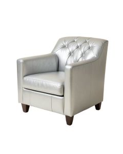 Beggley Tufted Upholstered Arm Chair In Silver (synthetic illustration; no displayed measurements)