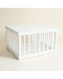 Ridge Brook Empty Furniture-Style Pet Crate - White (synthetic illustration; no displayed measurements)