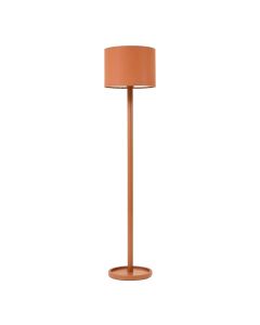 Hazel Arc Floor Lamp With A Plain Fabric Shade