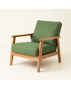 Reed Arc Upholstered Armchair - Green (synthetic illustration; no displayed measurements)