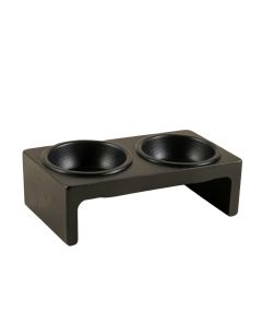 Dawn Field Pet Feeding Stand With Two Plain Empty Bowls - Black