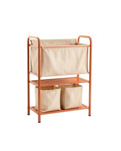 Clay Crest Laundry Sorting Station With Plain Removable Bags - Terracotta