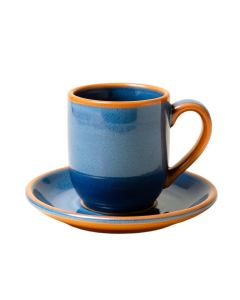 Polish Pottery Amarillo Coffee Mug With Saucer