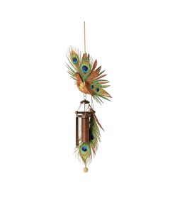 Buswell Art-In-Motion Laser Cut Peacock Metal Spinner Wind Chime