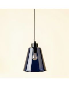 Rowan Bridge Pendant Light Suspended From One Plain Cable - Navy (synthetic illustration; no displayed measurements)
