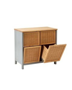 Harbor Crest Freestanding Pull-Out Hamper Cabinet - Gray